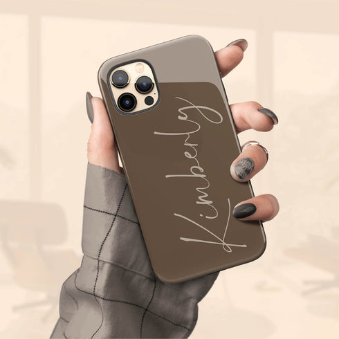 Custom Signature Name Earth Tones iPhone Case - Light